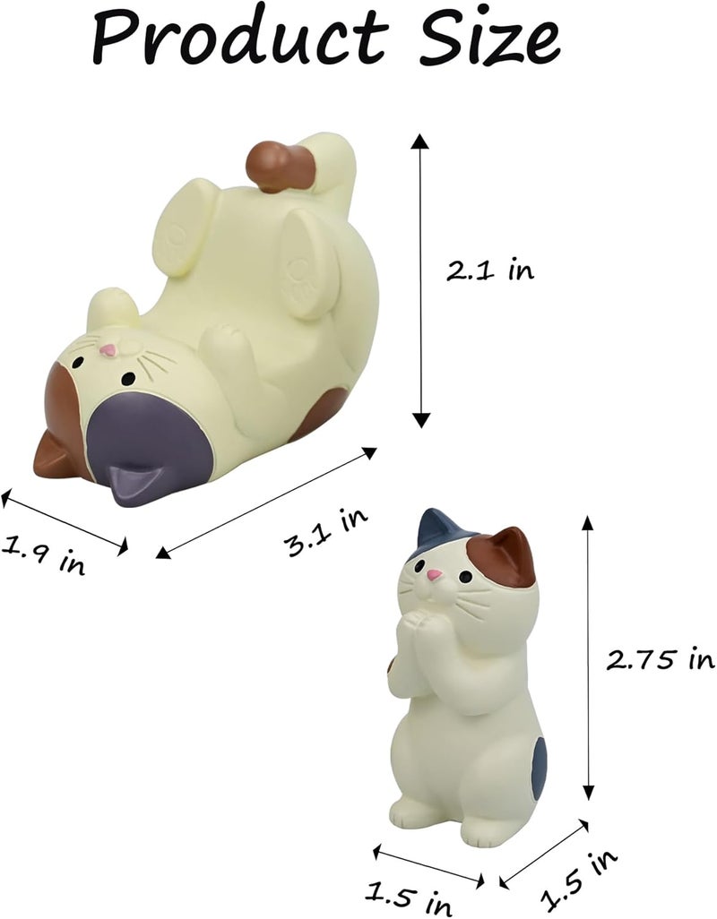 Mevodeata Cat-Shaped Phone Stand and Eyeglass Frames Animal Resin Gifts for Cat Lovers, Home & Office Fashion Accessories(White) - Image 2